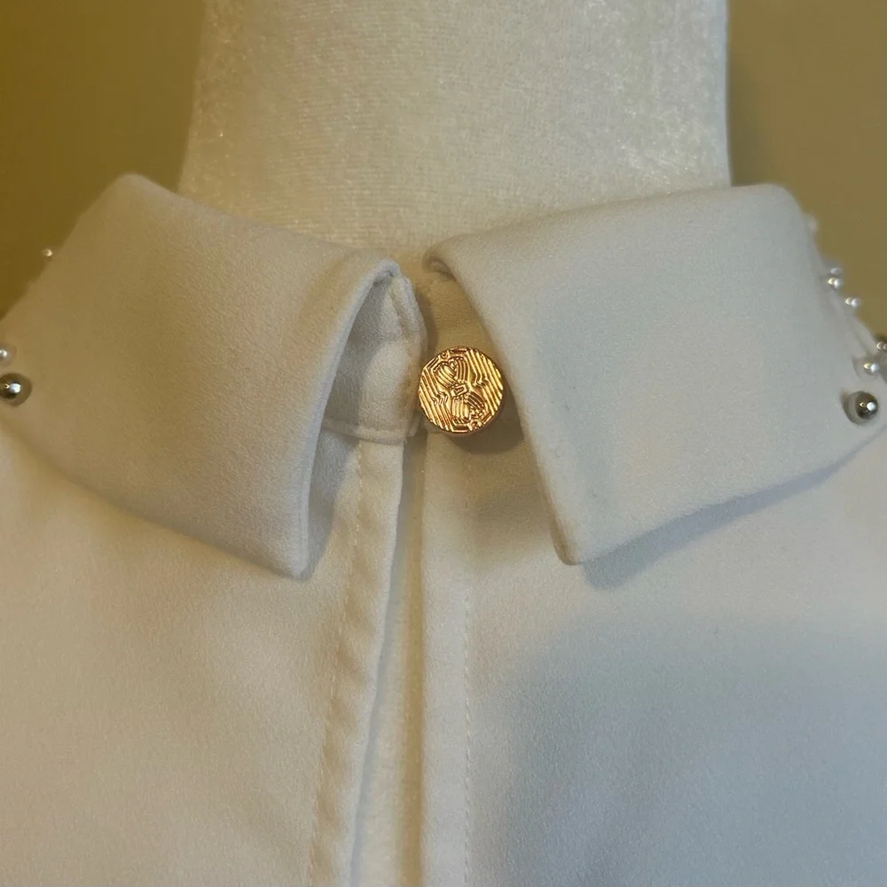 Ted Baker Jaylen Embellished Collar Blouse Top size 2 (US 6) - Picture 14 of 16
